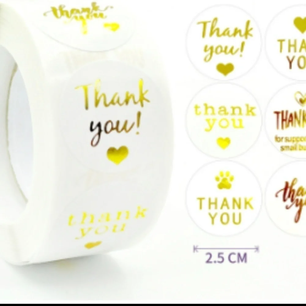 500 thank you stickers (variety pack) 1in round | shipping supplies​​​ - Picture 3 of 6